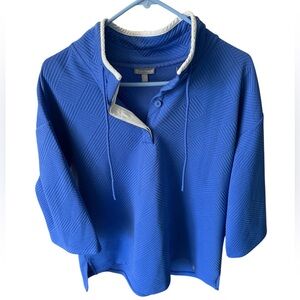 T by Talbots 3/4 Sleeve Knit Quarter Button Pullover Size X